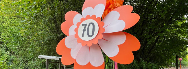 Blume mit 70
